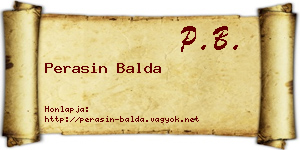 Perasin Balda névjegykártya